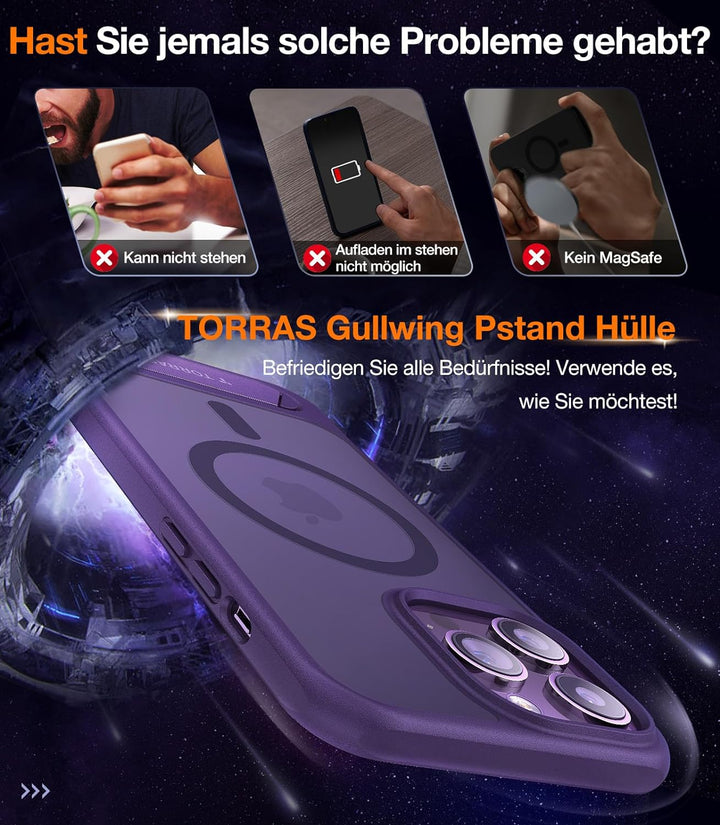 TORRAS für iPhone 14 Pro Max Hülle für MagSafe [Zertifizierte Militärschutz & Upgraded TOP Magnetkra