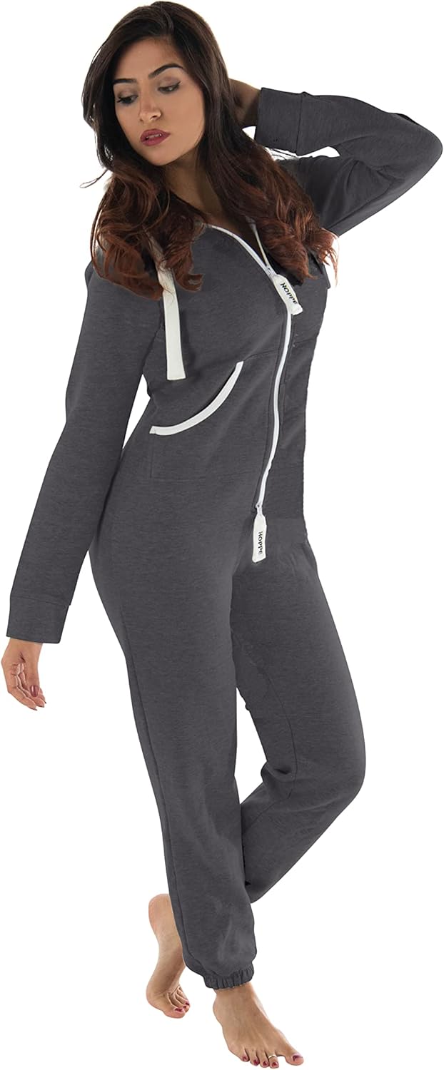 Hoppe Gennadi Damen Jumpsuit Onesie Jogger Einteiler Overall Jogging Anzug Trainingsanzug - SLIM FIT