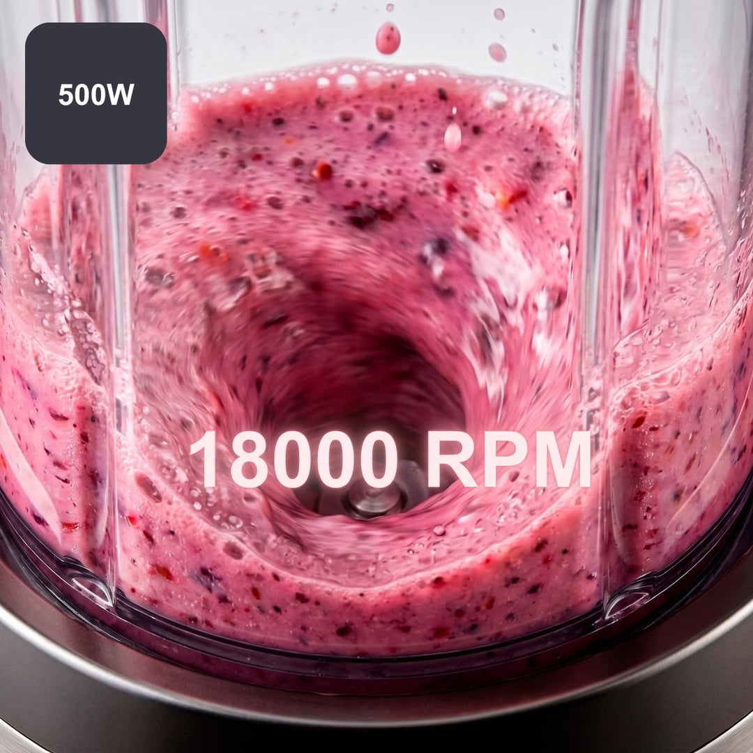 Black+Decker - Personal-Mixer 500W | 600 ml To-Go-Becher | 4x Edelstahlmesser 304 | Eis crushen | Sp