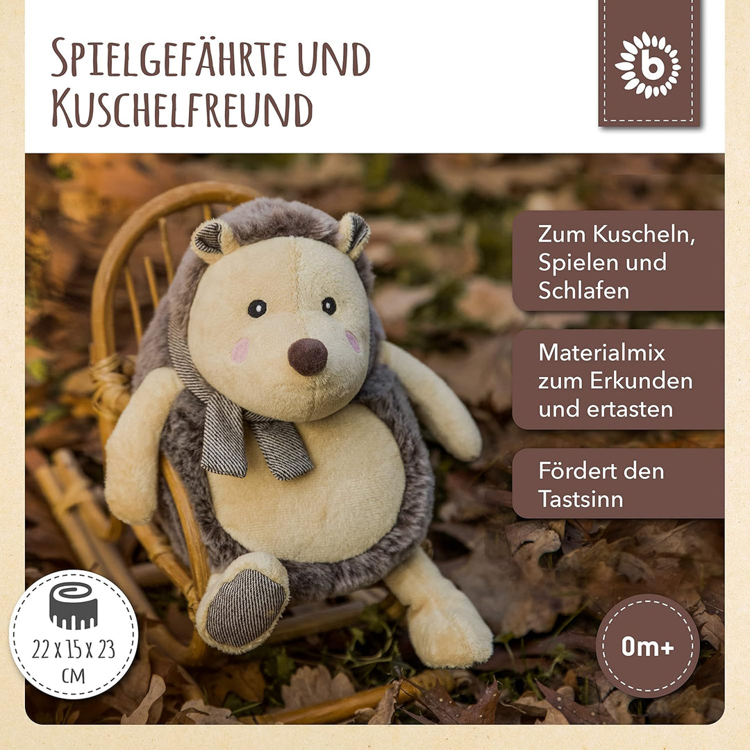Bieco Plüsch Igel Spieltier Baby | ca. 22 cm | niedliches Baby Kuscheltier | Baby Spielzeug | Kusche