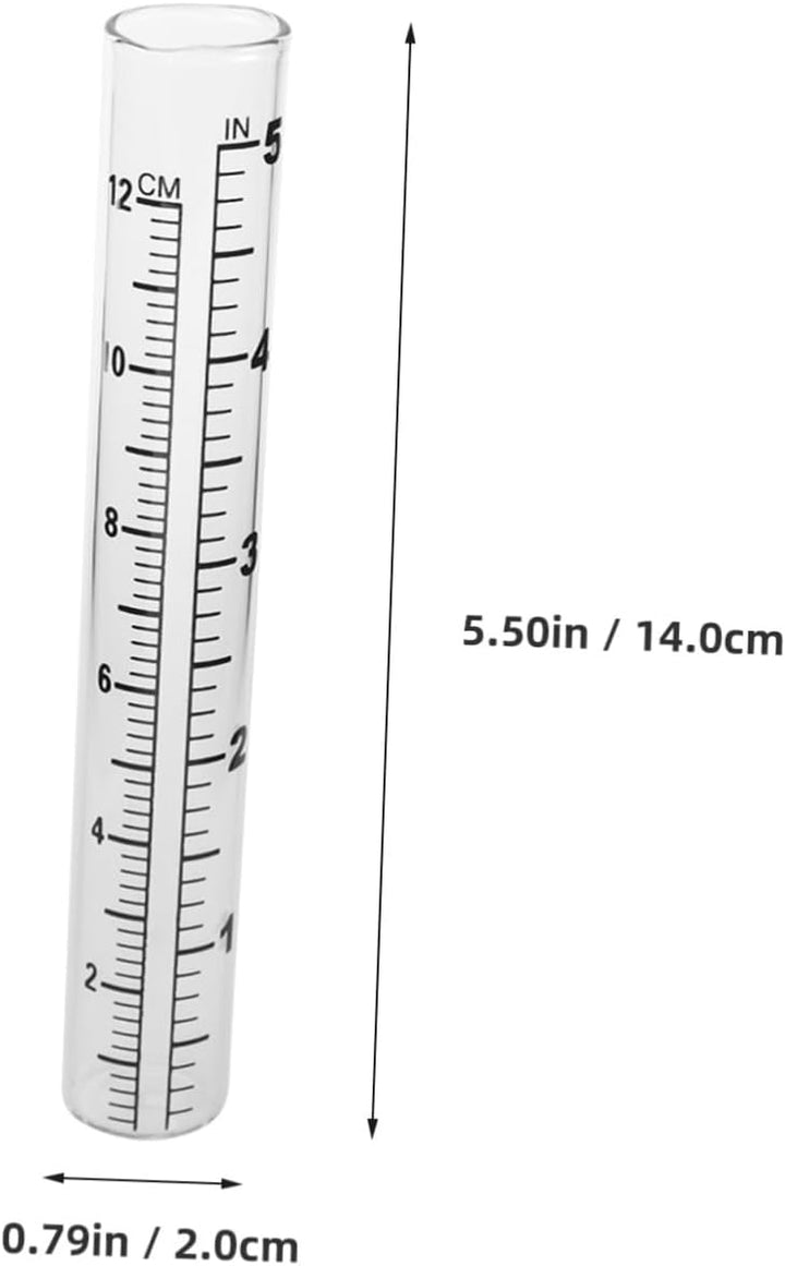 Reagenzglas Regenmesser 12cm Flachboden Glas Mit Skala Für Garten Landwirtschaft Klimaforschung Nied