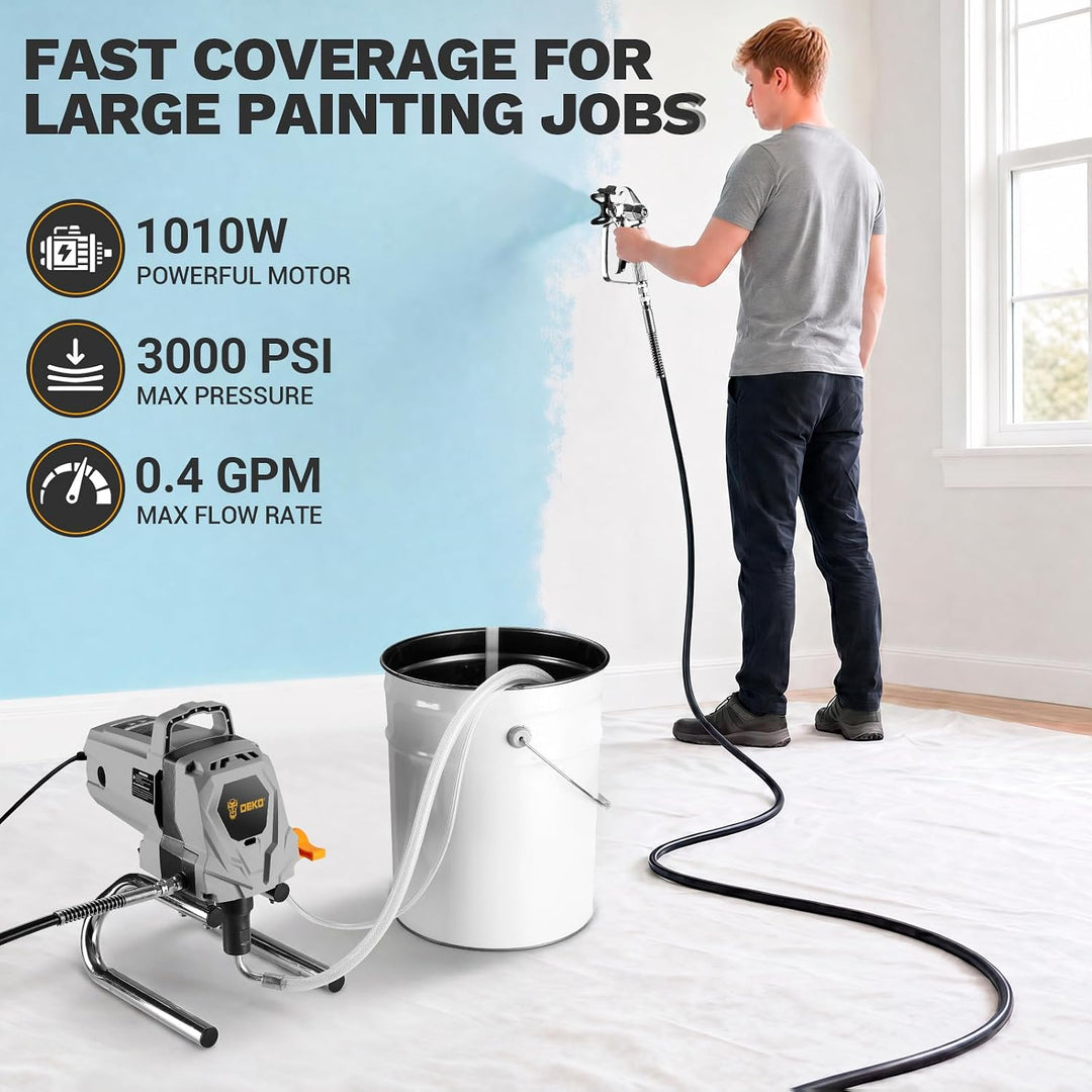 DEKOPRO Airless-Farbspritzgerät 1010 W, 3000 PSI, 1,5 l/min