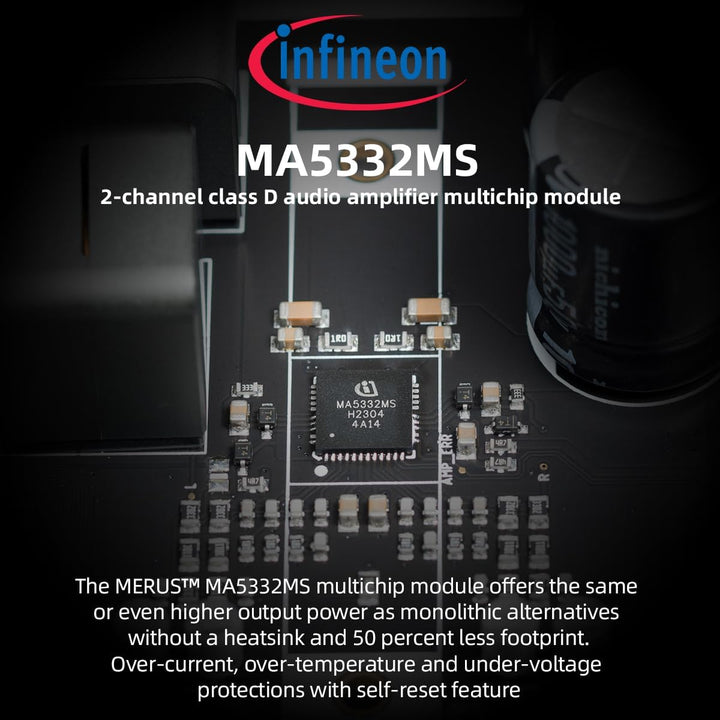 SMSL AL200, Hi-Fi-Verstärker, MA5332MS Stereo-D-Klasse Verstärker-Chip, 165 W Ausgangsleistung, inte