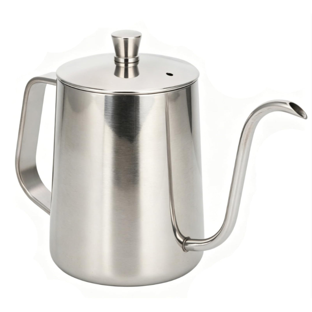 600 ml Kaffeekessel zum Übergiessen, Edelstahl-Schwanenhals-Wasserkocher, langer, schmaler Auslauf,