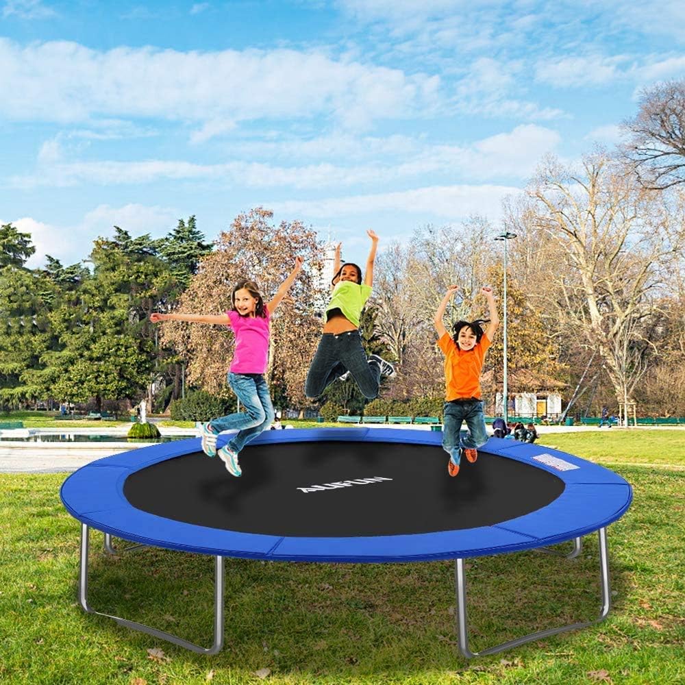 UISEBRT Federabdeckung Trampolin Randabdeckung, UV-resistent Randschutz, Sicherheitsmatte, Blau/Drei