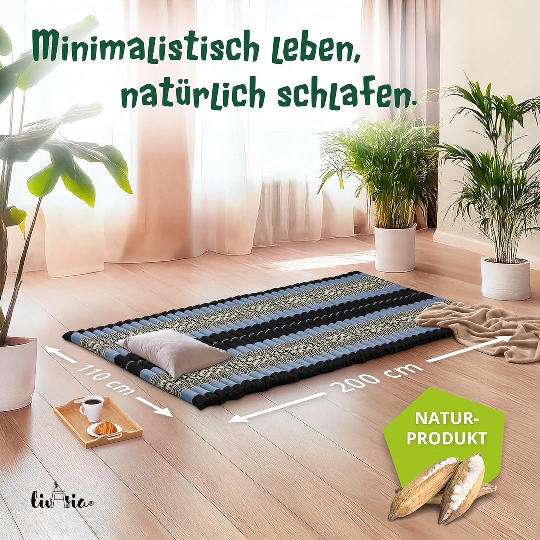 livasia Rollmatte Rollmatratze L-200x110x4,5cm, Gästebett Gästematratze 1 Person, Reisebett Kofferra