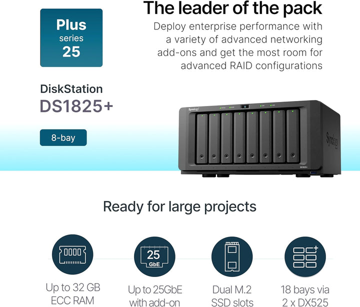 Synology 8 Bay DiskStation DS1825+ (Diskless)