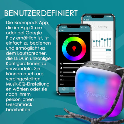 Boompods Rhythm Party Mini Lautsprecher - Nachhaltiger tragbarer Bluetooth Lautsprecher klein mit LE