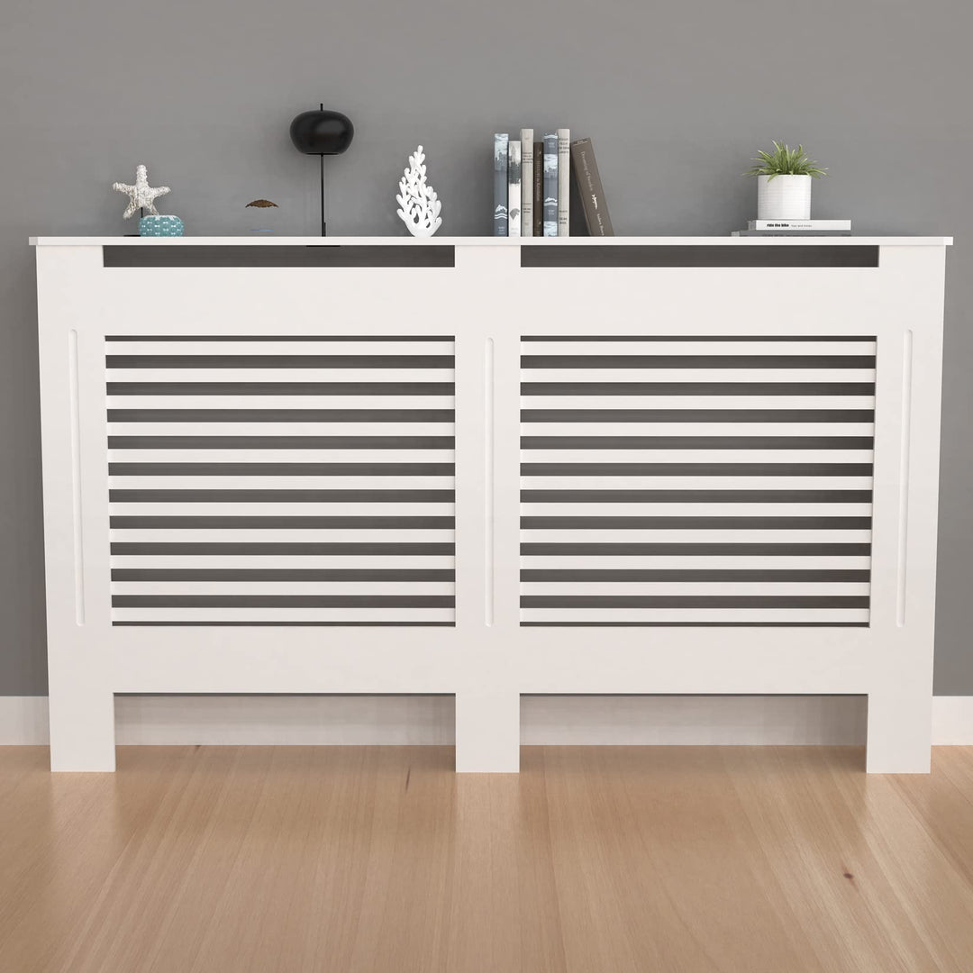 FATIVO Heizkörperverkleidung 101×172×19 cm Hohe Heizkörperabdeckung Horizontal Holz Weiss aus MDF la