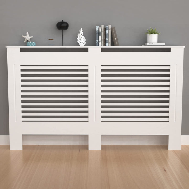 FATIVO Heizkörperverkleidung 101×172×19 cm Hohe Heizkörperabdeckung Horizontal Holz Weiss aus MDF la