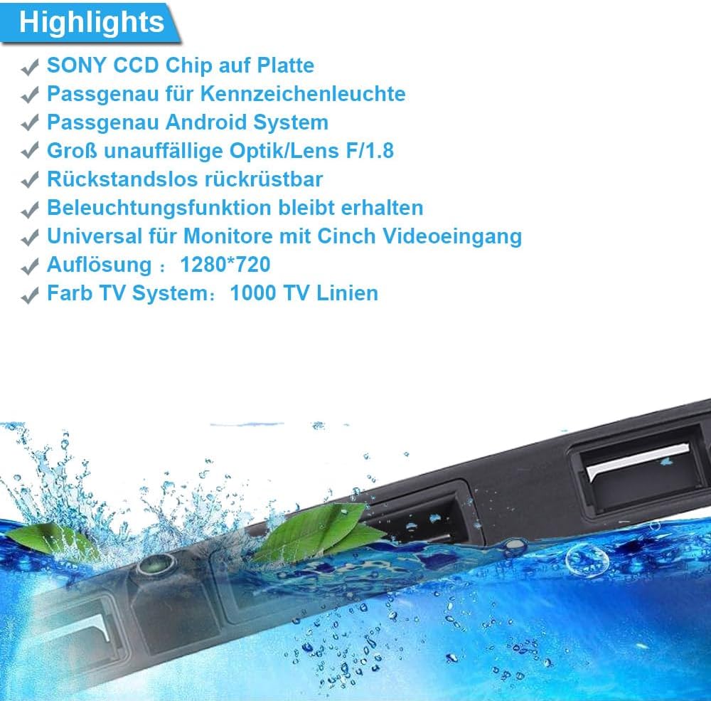 1280*720 pixels Trunk Lid Grip Auto Rückfahrkamera Griffleiste Mit Taster Kofferraum Heckklappengrif