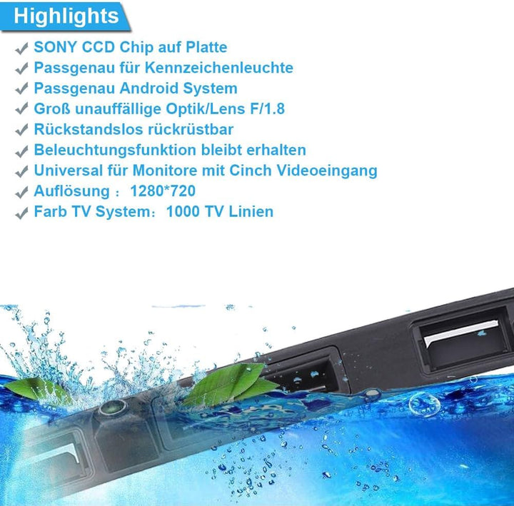 1280*720 pixels Trunk Lid Grip Auto Rückfahrkamera Griffleiste Mit Taster Kofferraum Heckklappengrif