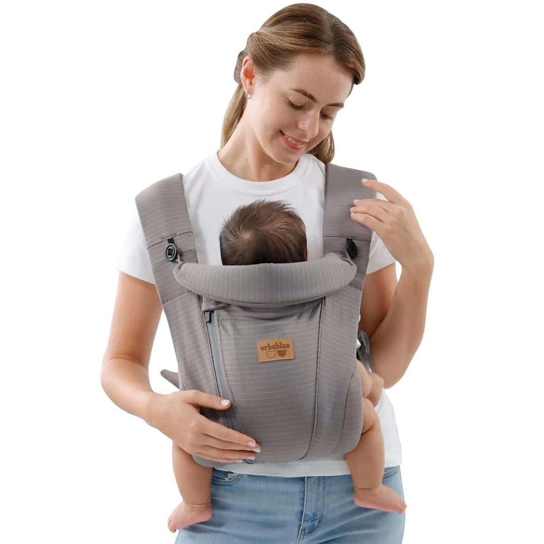 vrbabies Babytrage für Neugeborene ab Geburt Extra Weich, Bauchtrage Baby-Tragetasche Ergonomisch(Du
