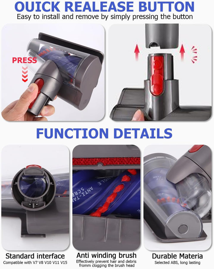 Mini Turbinendüse für Dyson V7 / V8 / V10 / V11 / V15 Staubsauger,Elektrische Matratzenbürste Kompat