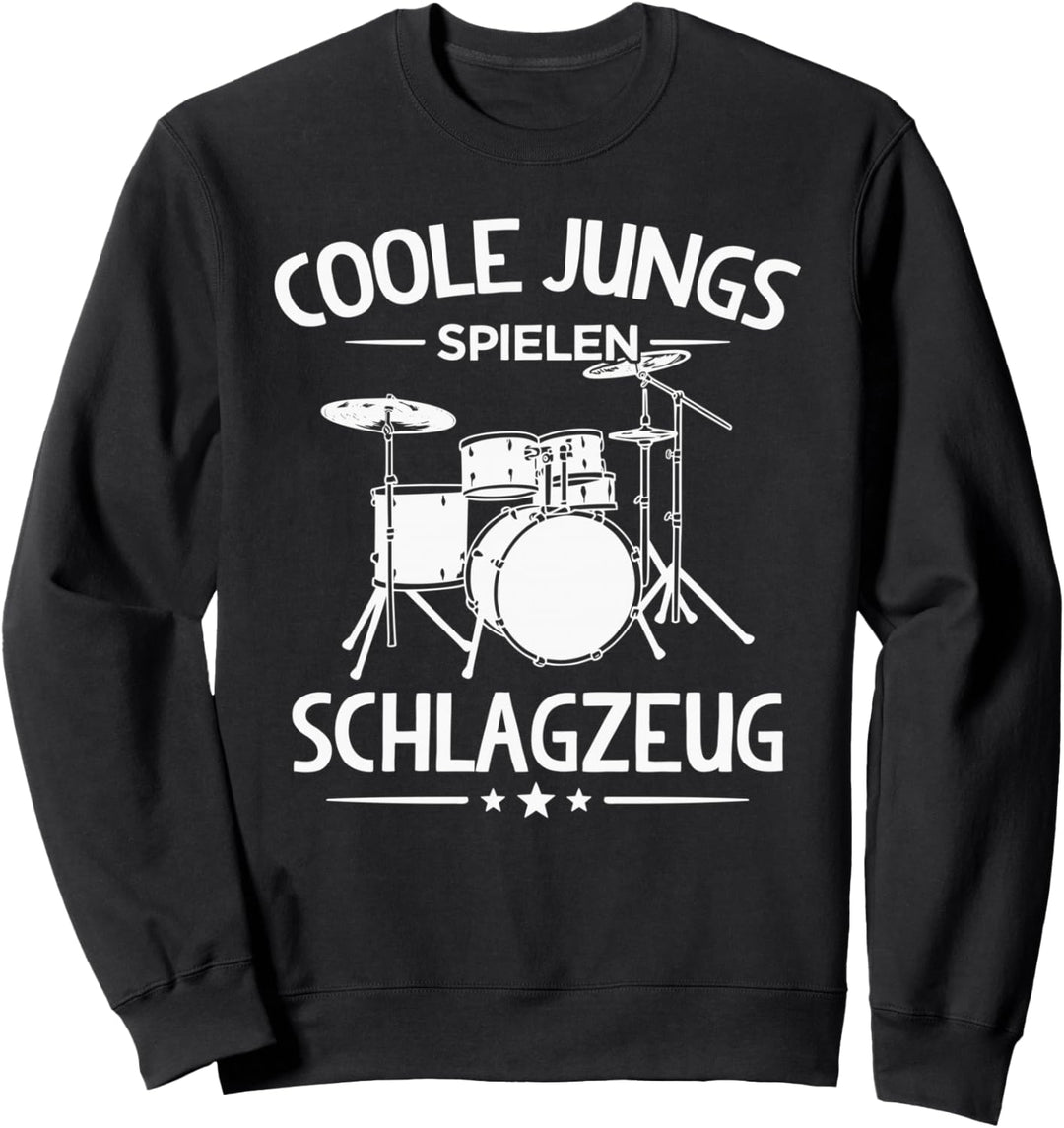 Coole Jungs Spielen Schlagzeug Kinder Drummer Sweatshirt