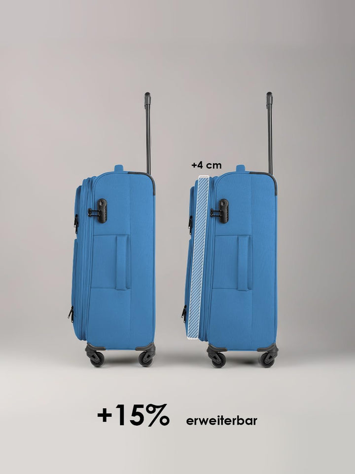 SMARTBOX Weichgepäck Check-in Koffer für Damen & Herren | Mittelgrosser Trolley 41 x 27 x 67 cm | 4