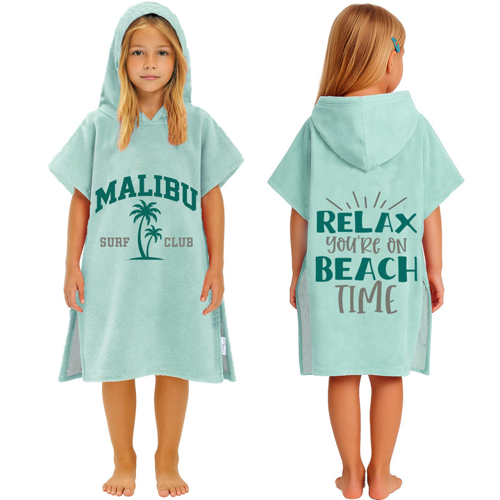 Badeponcho Kinder Poncho Handtuch - Mädchen Jungen Surf Frottee Bademantel Badetuch Baumwolle Strand