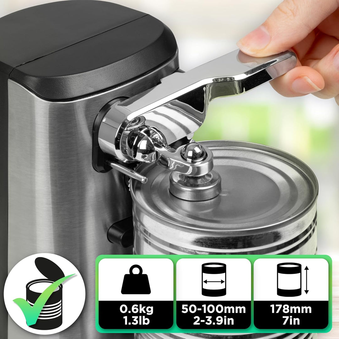 Duronic CO60 Dosenöffner, elektrischer Büchsenöffner für bis zu 600 ml Konservendosen, 3-in-1 automa