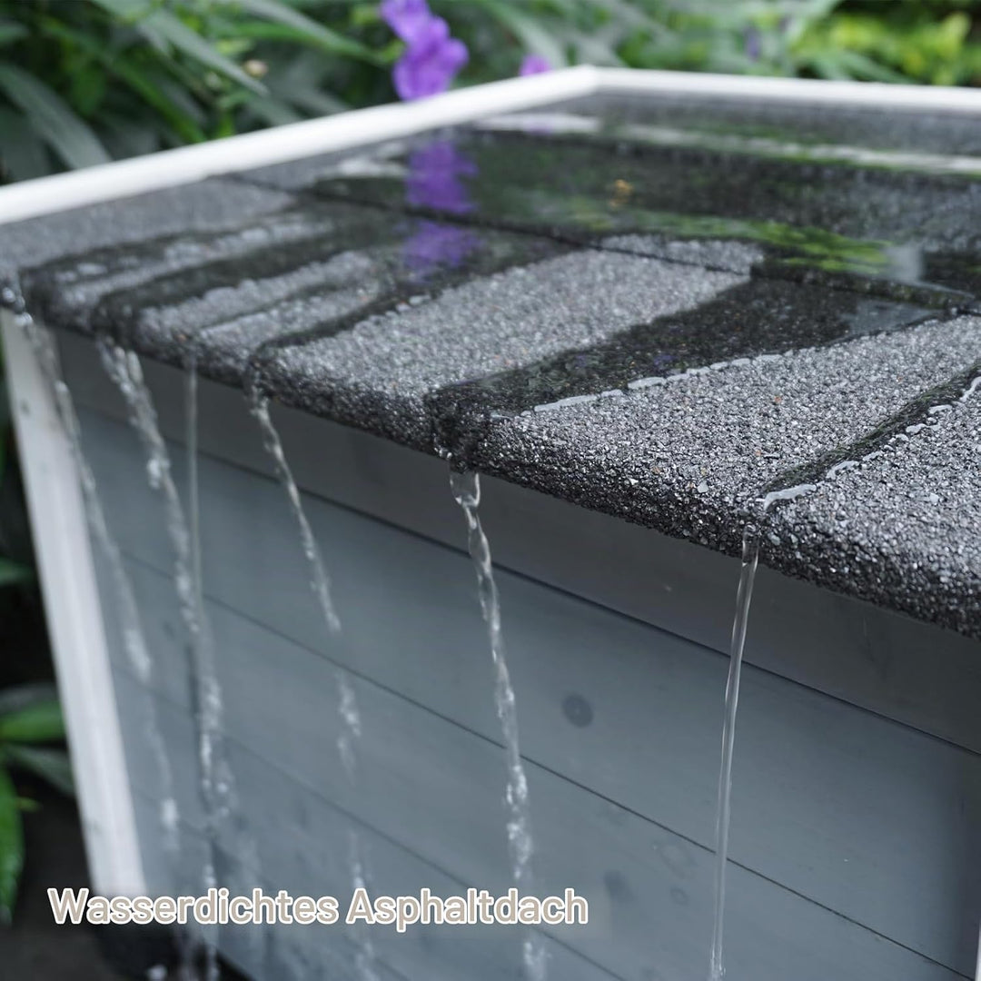 Holz-Katzenhaus für den Aussenbereich mit wasserdichtem Asphaltdach, geeignet für Welpen und kleine