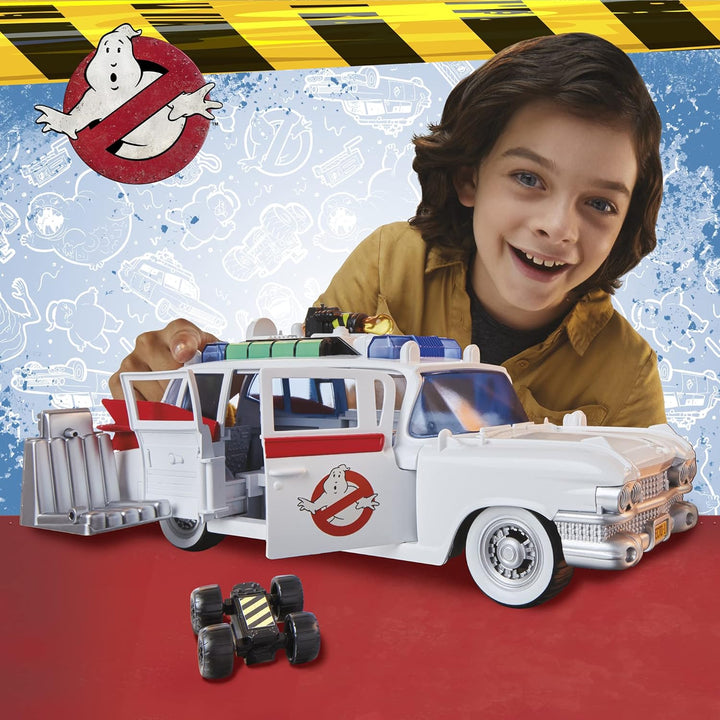 Ghostbusters Ecto-1 Fahrzeug zum 2020 Film mit Accessoires für Kinder ab 4 Jahren, Auto und Geschenk