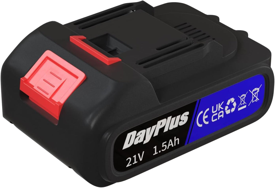 DayPlus Rasentrimmer & Freischneider 300W - 15,5cm maximale Schnittbreite - 21V 1500mAh Akku, 10000R