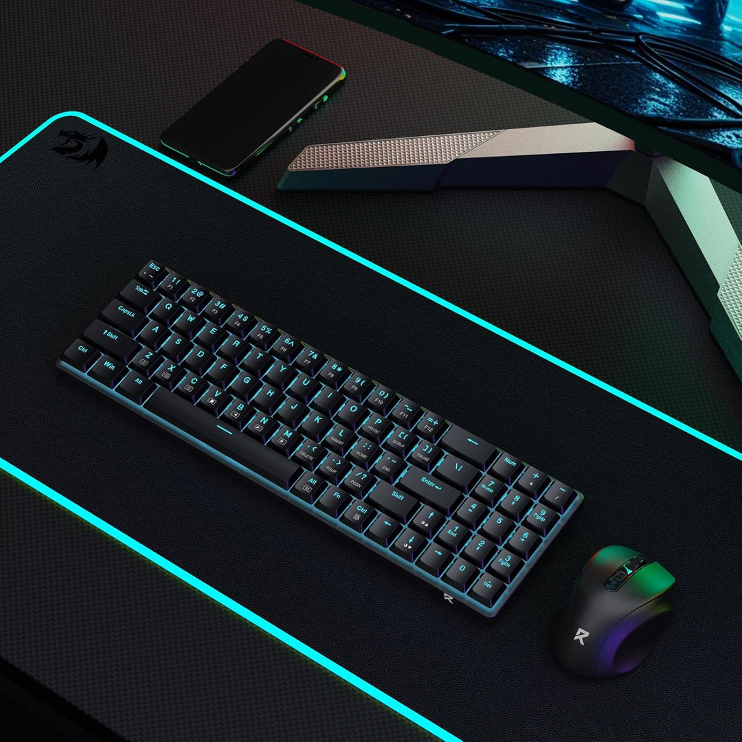 Redragon BS8773 Kabelloses Gaming-Tastaturen & -Mäuse Combos, 78 Tasten, 2,4 GHz, mechanische Tastat
