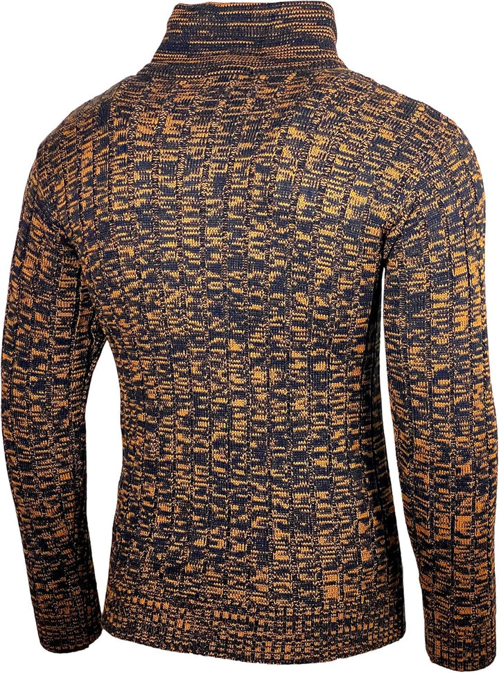 Baxboy Herren Grobstrick Pullover Strickpullover Stehkragen Winter-Freizeit-Jacke Muster Design Meli