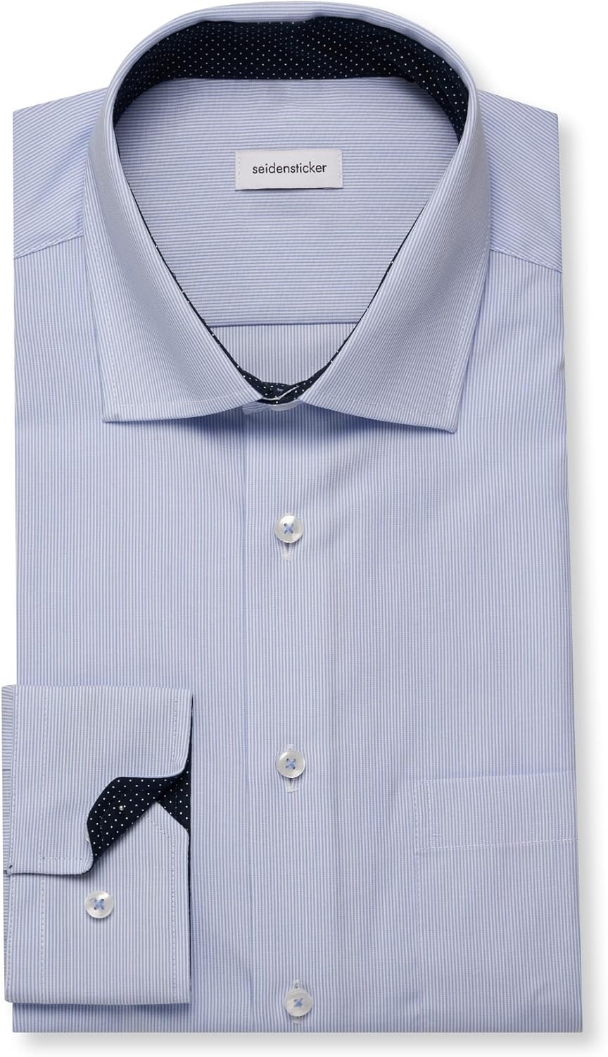 Seidensticker Herren Hemd 43 Hellblau, 43 Hellblau