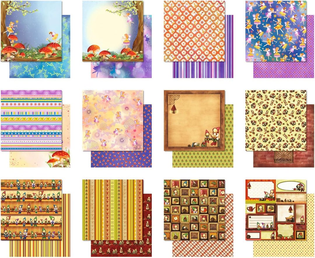 Ursus 71650099 - Premium Glitter Scrapbook paper Block, Version 9, ca. 30,5 x 30,5 cm, 190 g/qm, 12