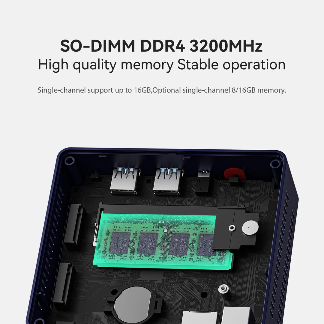 Beelink Mini S13 Office Mini PC, Intel N150 Prozessor, 16GB DDR4 1TB SSD, Dual HDMI (Max 4K 60Hz)*2/