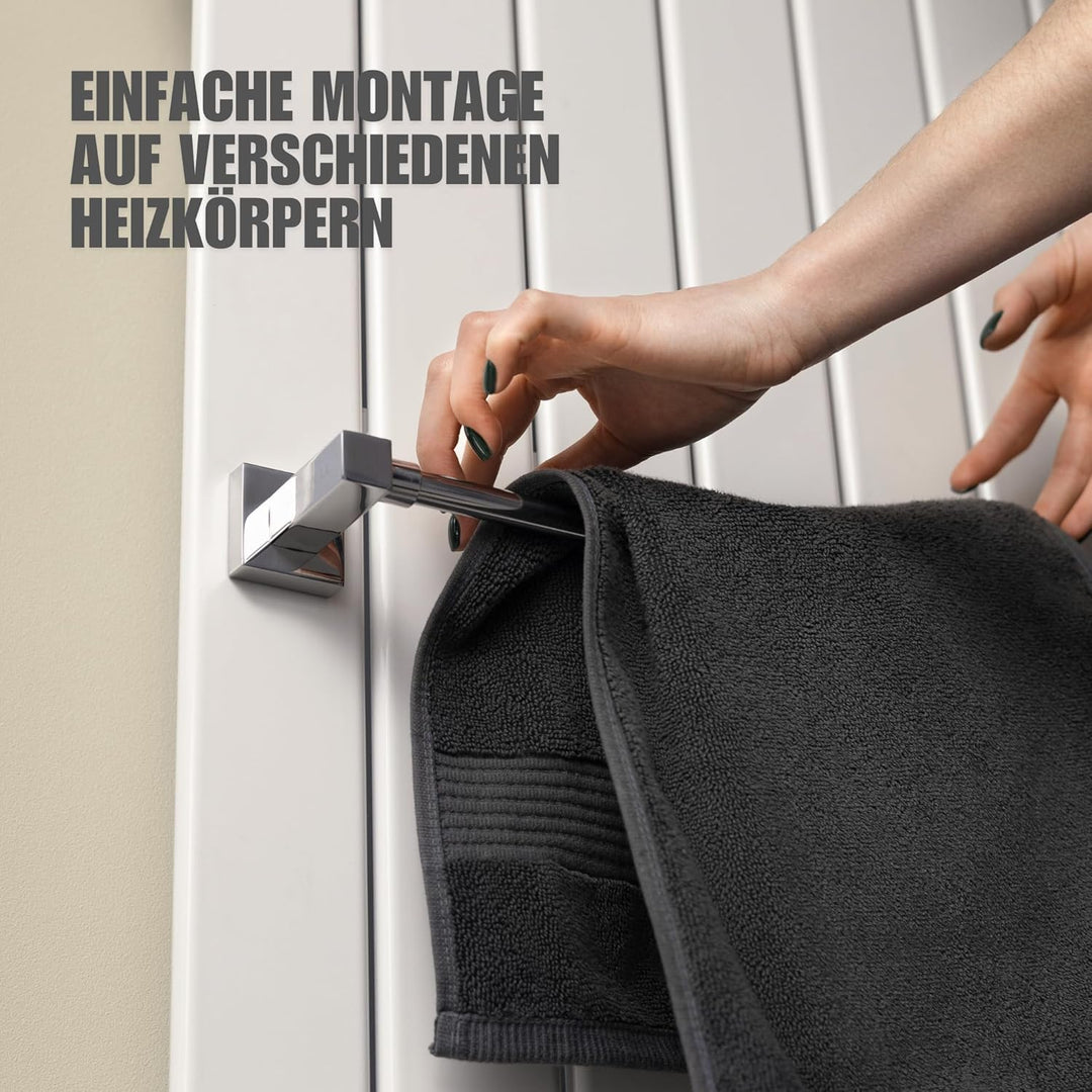KRONWELL® Handtuchhalter Heizkörper - ausziehbar - Handtuchhalter Magnetisch - Badheizkörper Handtuc