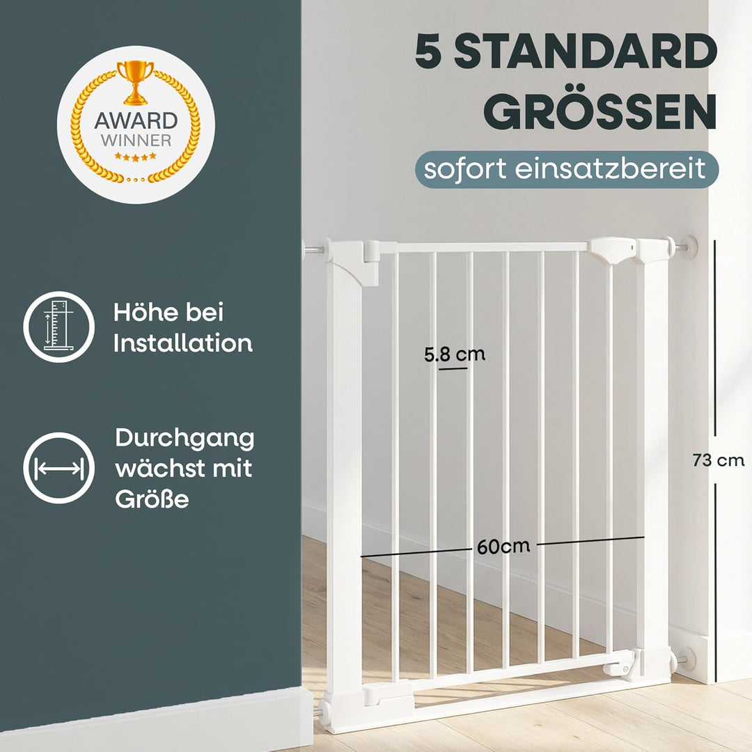 Safetots SafeStep Treppenschutzgitter ohne Bohren Weiss – Maximale Sicherheit für Babys & Haustiere