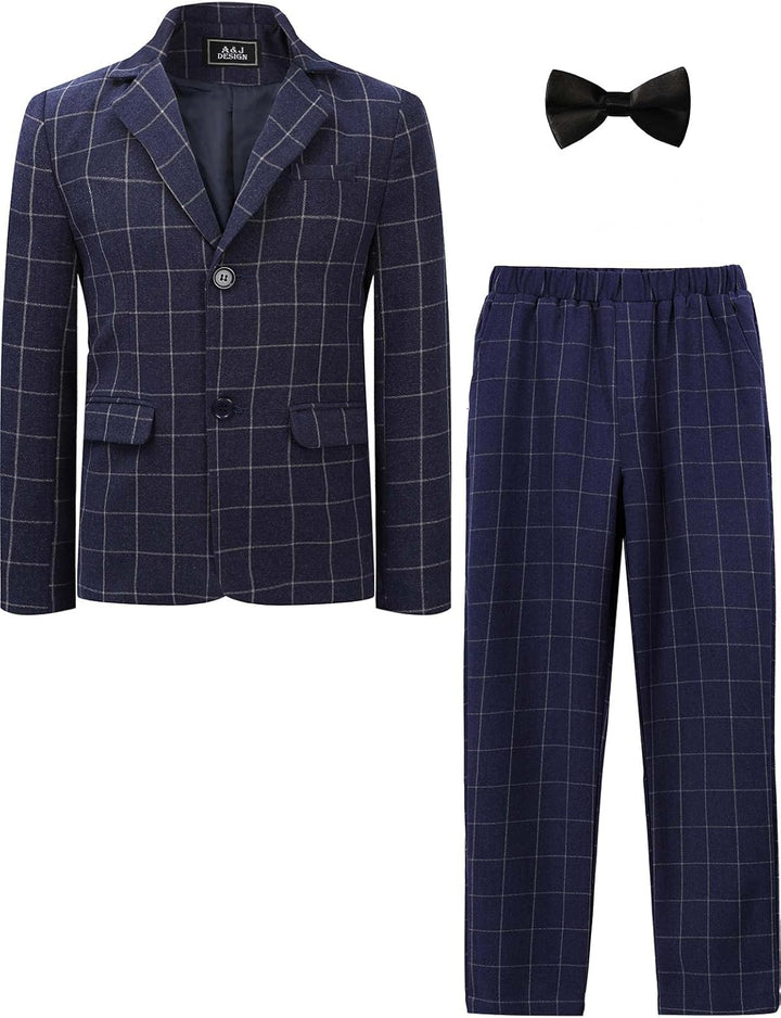 mintgreen Jungen Anzug Blazer 2PCS Gentleman Tuexdo Sätze Blazer + Hose + Fliege 5-12 Jahre 122-128