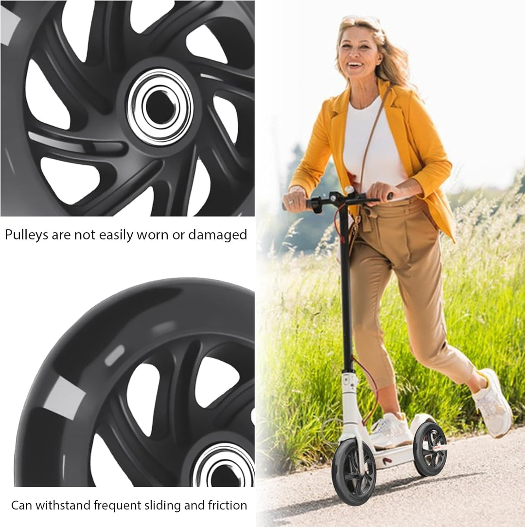 2 Stück Leuchtende Stunt Scooter Räder 100mm, Scooter Rollen LED-Lichtrollen mit ABEC-9 Lager, Hell