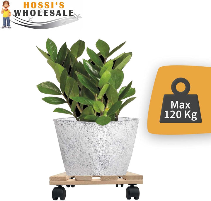 10x Rolluntersetzer eckig Pflanzroller 30x30 cm - max. 120 kg Traglast - aus Buchenholz - Stabil & r