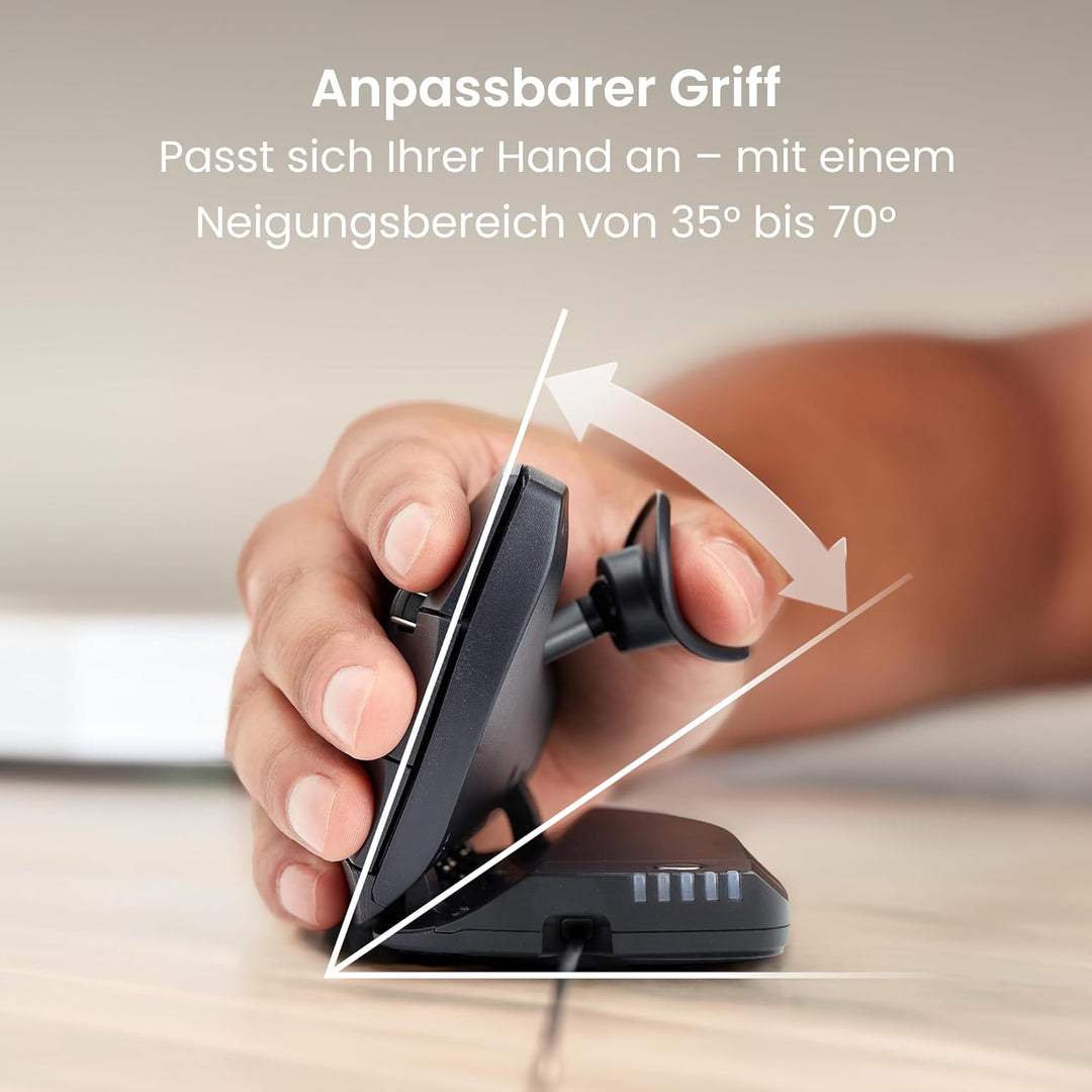 Contour Unimouse Ergonomische Maus | Einstellbare Neigung von 35°-70°, 6 programmierbare Tasten, Dau