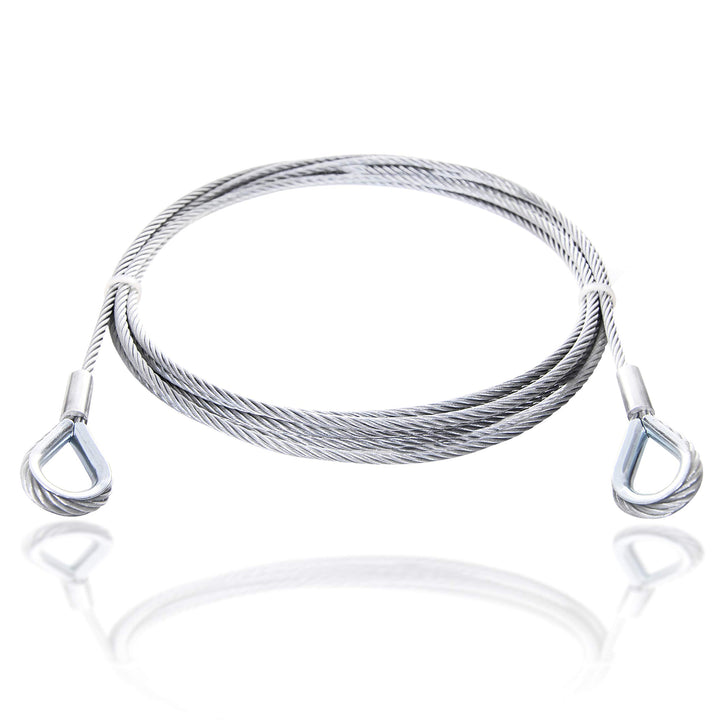 Drahtseil mit Kauschen, Stahlseil mit Kauschen – Anschlagseil, Stahlseil mit Ösen | verzinkt | Ø2mm