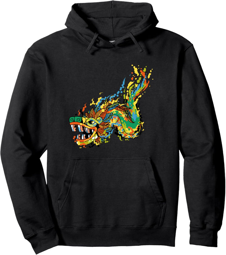 Quetzalcoatl Watercolor Ancient Aztec Serpent Maya Inca Pullover Hoodie
