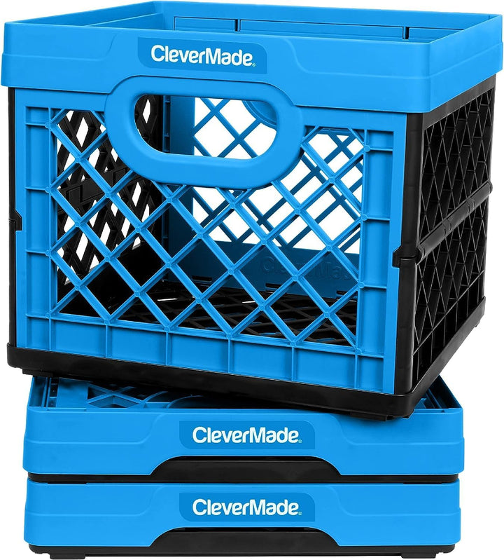 CleverMade Milchkisten, 25 l, Kunststoff, stapelbar, Aufbewahrungskörbe, CleverCrates, Mehrzweck-Kla
