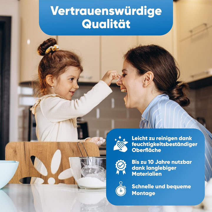 Kitchen Kids Helper Lernturm ab 1 Jahr - Höhenverstellbarer Lernturm Montessori Eiche-Weiss 80cm - S