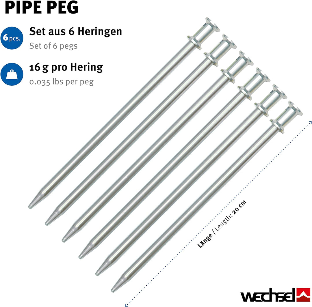 Wechsel Tents Pipe Peg - Zelt-Heringe 20 cm, extra lang und schlagfest auch für Felsböden geeignet,