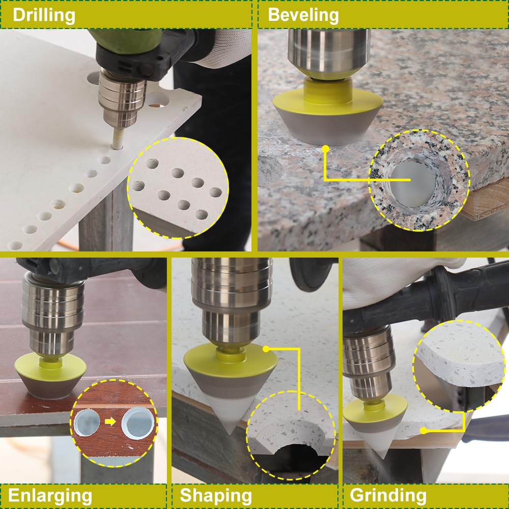 Diamant Bohrkrone 10 Stücke (6/6/8/20/25/35/45/50/65mm+50mm Diamant Fasenbohrer) Fliesenbohrer mit D