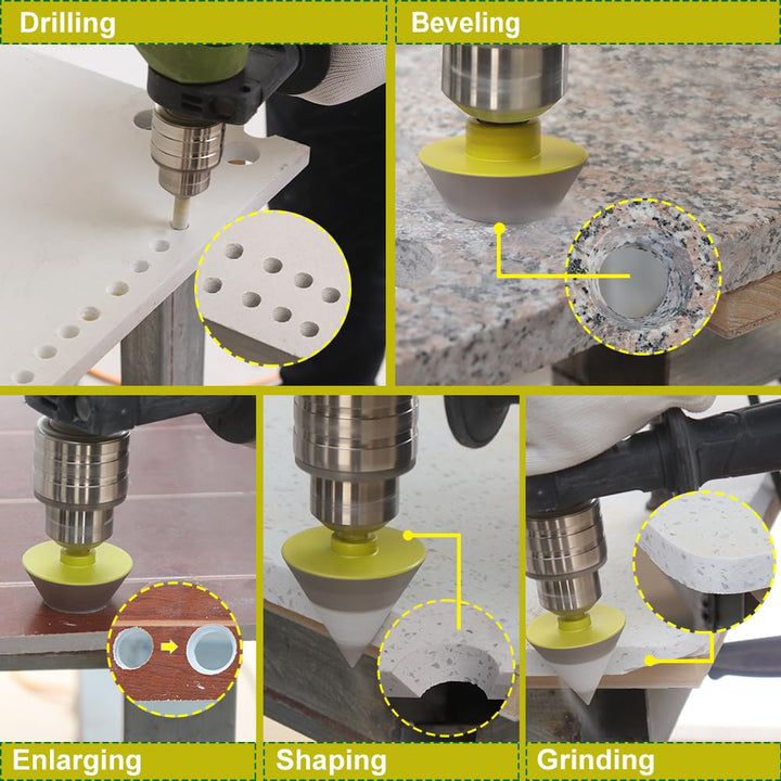 Diamant Bohrkrone 10 Stücke (6/6/8/20/25/35/45/50/65mm+50mm Diamant Fasenbohrer) Fliesenbohrer mit D