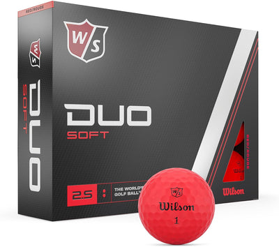 WILSON Staff Duo Golfbälle, weich, 12 Stück Rot/Ausflug, einfarbig (Getaway Solids), Rot/Ausflug, ei