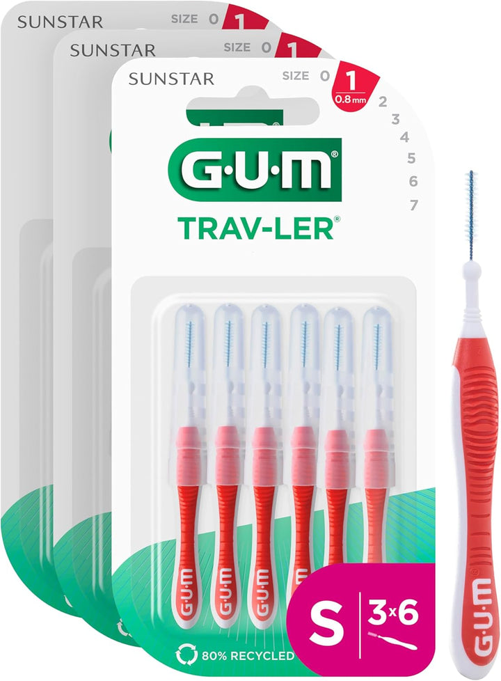 GUM TRAV-LER Interdentalbürsten | Zur gründlichen Reinigung aller Zahnzwischenräume | Biegbarer Hals