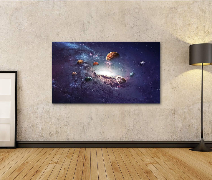 islandburner Bild auf Leinwand Planeten Und Sterne Bilder Wandbilder Poster Leinwand 100x57cm, Leinw