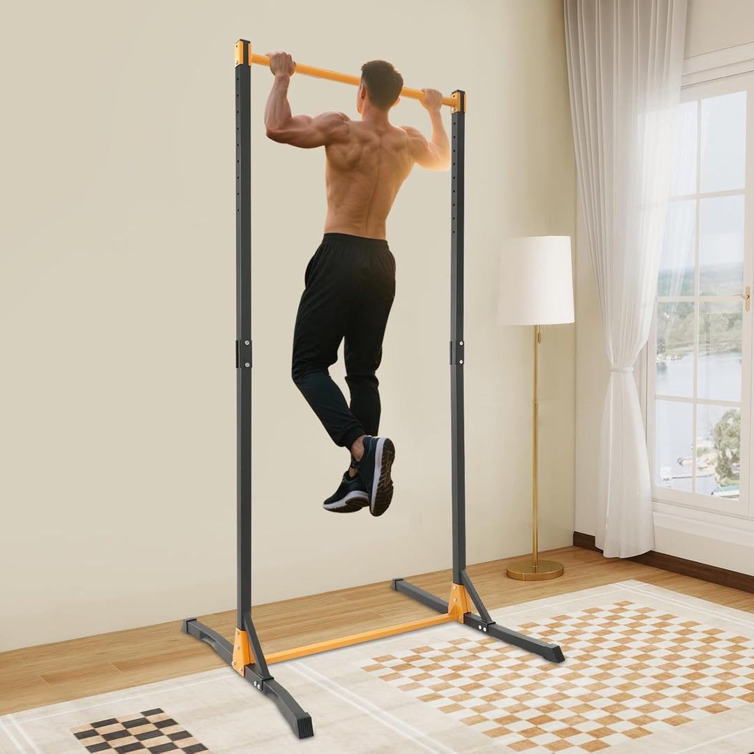 Klimmzugstange Freistehend, Pull up Bar mit Ringe, Verstellbar von 160 bis 215 cm, Klimmzugstange fü