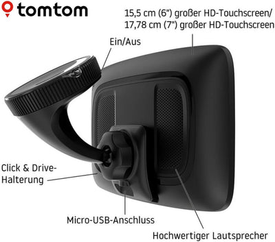 TomTom LKW Navigationsgerät GO Expert (7 Zoll HD-Bildschirm,Routen für grosse Fahrzeuge, Stauvermeid