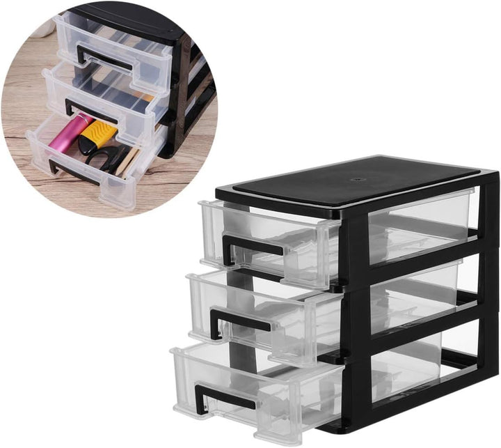 EXCEART Schublade Typ Closet DREI- Schicht Kunststoff Schrank Multifunktions Transparent Lagerung Ra