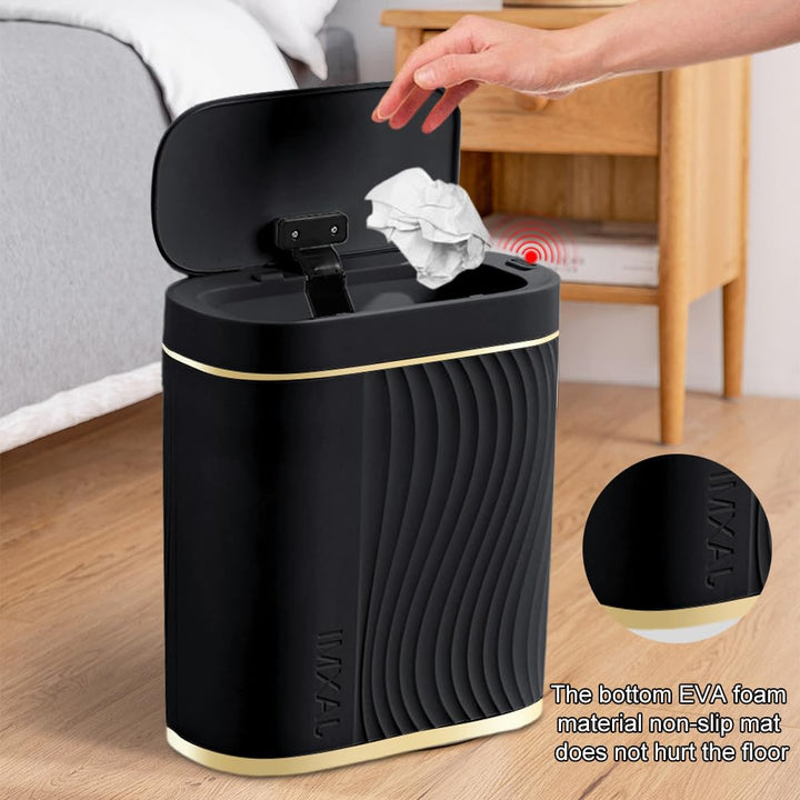 Schwarz 8L Automatischer Mülleimer Elektrisch mit Sensor - Badezimmer Mülleimer, Mülleimer Küche, Ge